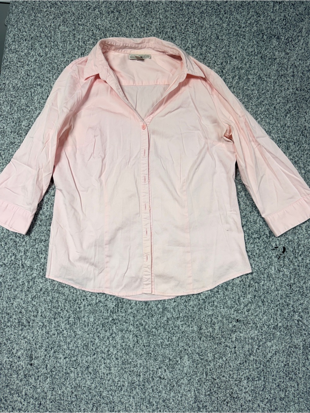 Dana Buchman Light Pink Cotton Button-Front Women's Shirt